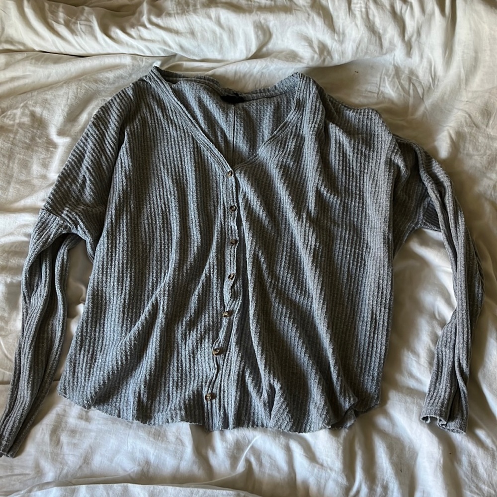 Urban Outfitters Out From Under Oversized Waffle Henley Long Sleeve Top Size XL